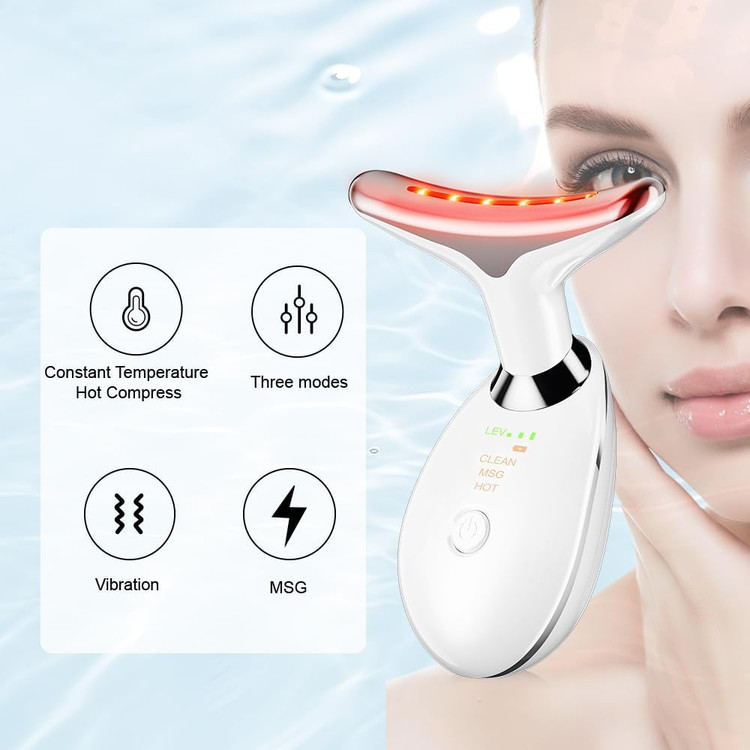 ماساژور صورت و گردن ویبره دار و حرارتی قابل شارج دارای سه مود